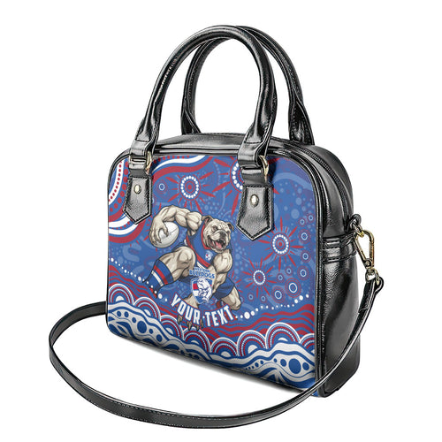 Personalized Western Bulldogs Football Mascot Shoulder Handbag Aboriginal Dot Art - Dreamtime Football Mascot