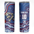 Personalized Western Bulldogs Football Mascot Skinny Tumbler Aboriginal Dot Art - Dreamtime Football Mascot