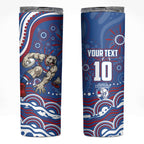 Personalized Western Bulldogs Football Mascot Skinny Tumbler Aboriginal Dot Art - Dreamtime Football Mascot