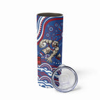 Personalized Western Bulldogs Football Mascot Skinny Tumbler Aboriginal Dot Art - Dreamtime Football Mascot