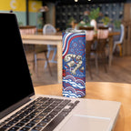 Personalized Western Bulldogs Football Mascot Skinny Tumbler Aboriginal Dot Art - Dreamtime Football Mascot