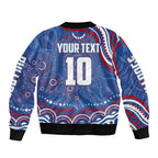 Personalized Western Bulldogs Football Mascot Sleeve Zip Bomber Jacket Aboriginal Dot Art - Dreamtime Football Mascot