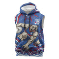 Personalized Western Bulldogs Football Mascot Sleeveless Hoodie Aboriginal Dot Art - Dreamtime Football Mascot