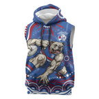 Personalized Western Bulldogs Football Mascot Sleeveless Hoodie Aboriginal Dot Art - Dreamtime Football Mascot