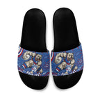 Personalized Western Bulldogs Football Mascot Slide Sandals Aboriginal Dot Art - Dreamtime Football Mascot