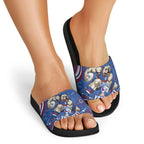 Personalized Western Bulldogs Football Mascot Slide Sandals Aboriginal Dot Art - Dreamtime Football Mascot
