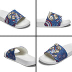 Personalized Western Bulldogs Football Mascot Slide Sandals Aboriginal Dot Art - Dreamtime Football Mascot