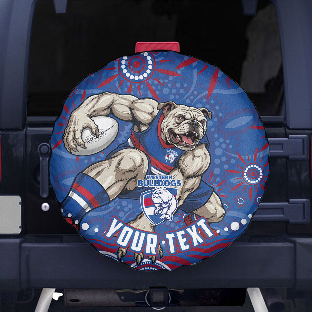 Personalized Western Bulldogs Football Mascot Spare Tire Cover Aboriginal Dot Art - Dreamtime Football Mascot