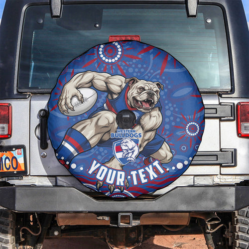 Personalized Western Bulldogs Football Mascot Spare Tire Cover Aboriginal Dot Art - Dreamtime Football Mascot