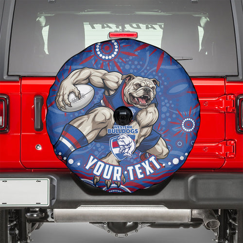 Personalized Western Bulldogs Football Mascot Spare Tire Cover Aboriginal Dot Art - Dreamtime Football Mascot