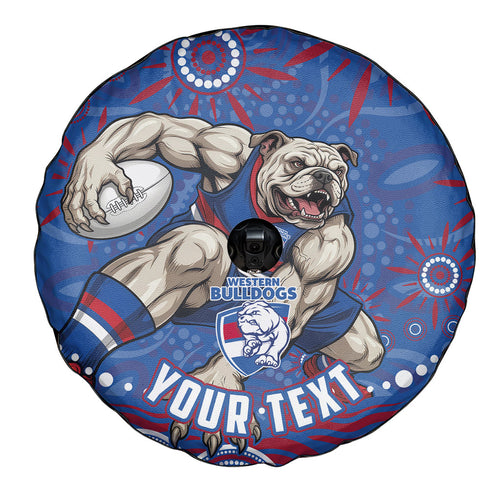 Personalized Western Bulldogs Football Mascot Spare Tire Cover Aboriginal Dot Art - Dreamtime Football Mascot