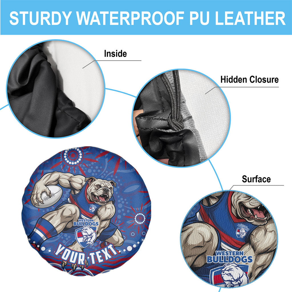 Personalized Western Bulldogs Football Mascot Spare Tire Cover Aboriginal Dot Art - Dreamtime Football Mascot