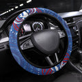 Western Bulldogs Football Mascot Steering Wheel Cover Aboriginal Dot Art - Dreamtime Football Mascot
