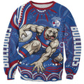 Personalized Western Bulldogs Football Mascot Sweatshirt Aboriginal Dot Art - Dreamtime Football Mascot