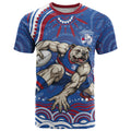 Personalized Western Bulldogs Football Mascot T Shirt Aboriginal Dot Art - Dreamtime Football Mascot