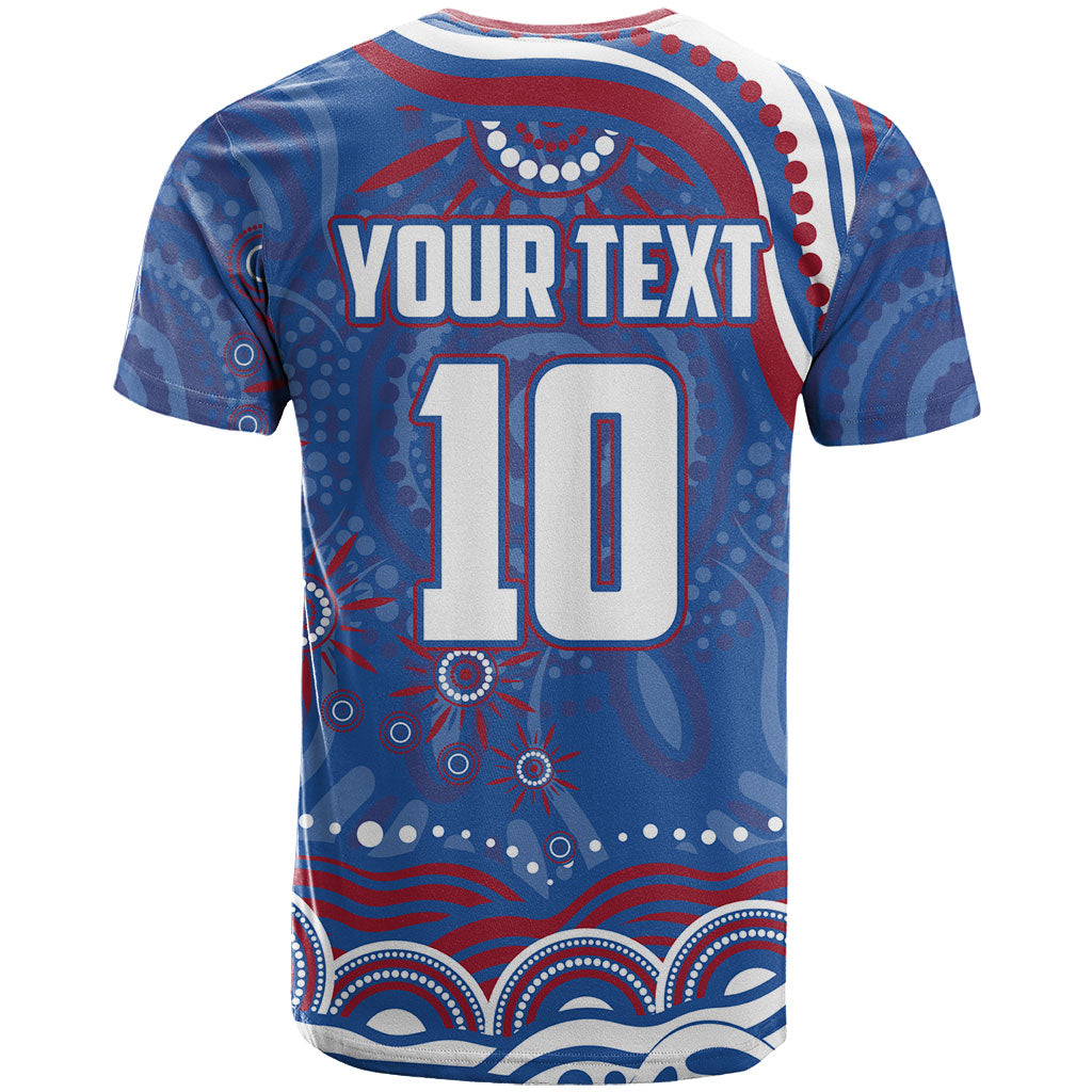 Personalized Western Bulldogs Football Mascot T Shirt Aboriginal Dot Art - Dreamtime Football Mascot