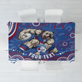 Personalized Western Bulldogs Football Mascot Tablecloth Aboriginal Dot Art - Dreamtime Football Mascot