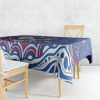 Personalized Western Bulldogs Football Mascot Tablecloth Aboriginal Dot Art - Dreamtime Football Mascot