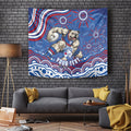 Personalized Western Bulldogs Football Mascot Tapestry Aboriginal Dot Art - Dreamtime Football Mascot