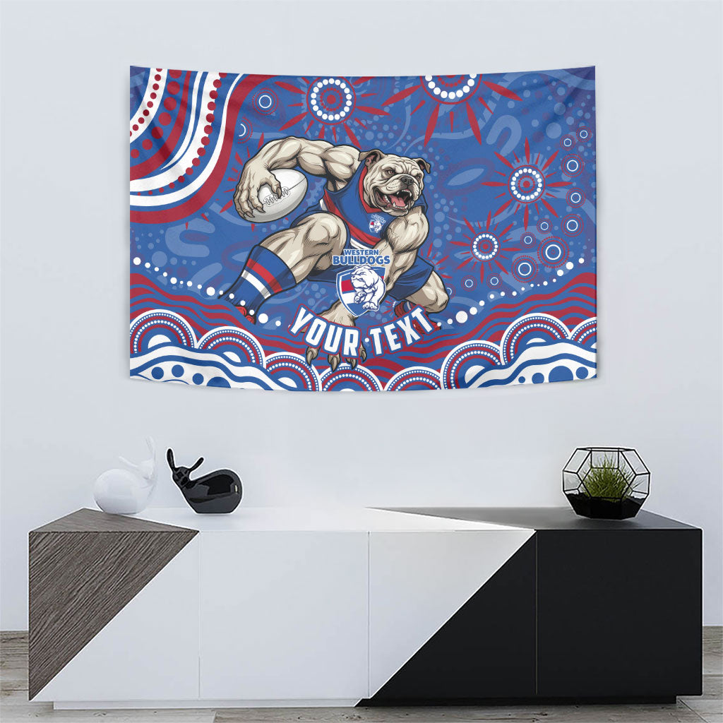 Personalized Western Bulldogs Football Mascot Tapestry Aboriginal Dot Art - Dreamtime Football Mascot