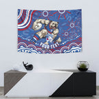 Personalized Western Bulldogs Football Mascot Tapestry Aboriginal Dot Art - Dreamtime Football Mascot