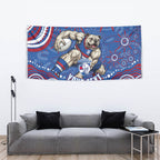 Personalized Western Bulldogs Football Mascot Tapestry Aboriginal Dot Art - Dreamtime Football Mascot