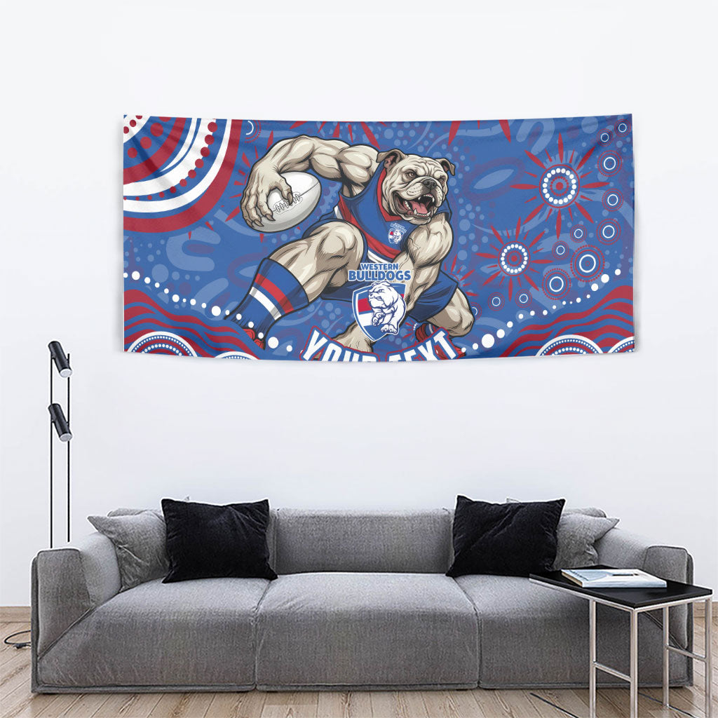 Personalized Western Bulldogs Football Mascot Tapestry Aboriginal Dot Art - Dreamtime Football Mascot