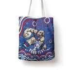 Personalized Western Bulldogs Football Mascot Tote Bag Aboriginal Dot Art - Dreamtime Football Mascot
