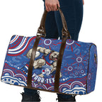 Personalized Western Bulldogs Football Mascot Travel Bag Aboriginal Dot Art - Dreamtime Football Mascot