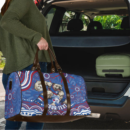 Personalized Western Bulldogs Football Mascot Travel Bag Aboriginal Dot Art - Dreamtime Football Mascot
