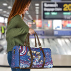 Personalized Western Bulldogs Football Mascot Travel Bag Aboriginal Dot Art - Dreamtime Football Mascot