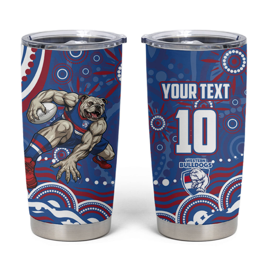 Personalized Western Bulldogs Football Mascot Tumbler Cup Aboriginal Dot Art - Dreamtime Football Mascot