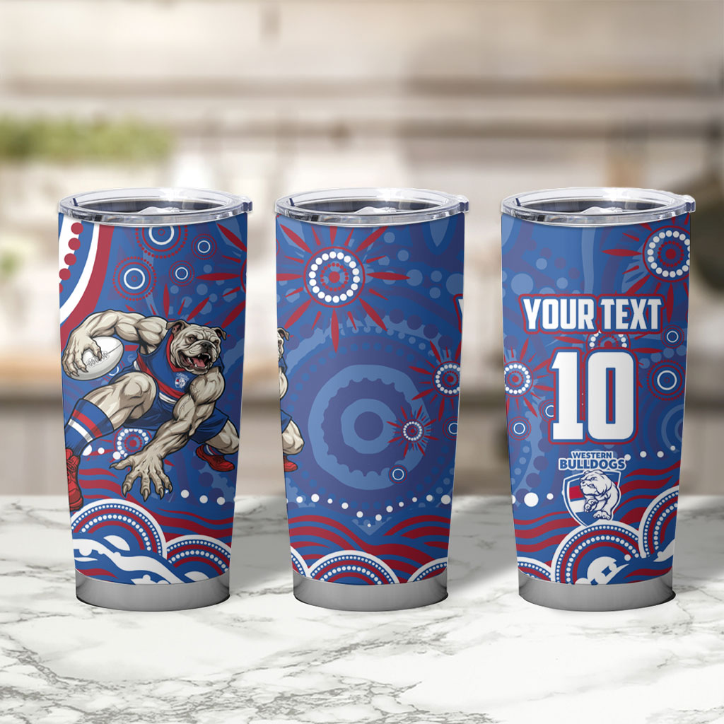 Personalized Western Bulldogs Football Mascot Tumbler Cup Aboriginal Dot Art - Dreamtime Football Mascot