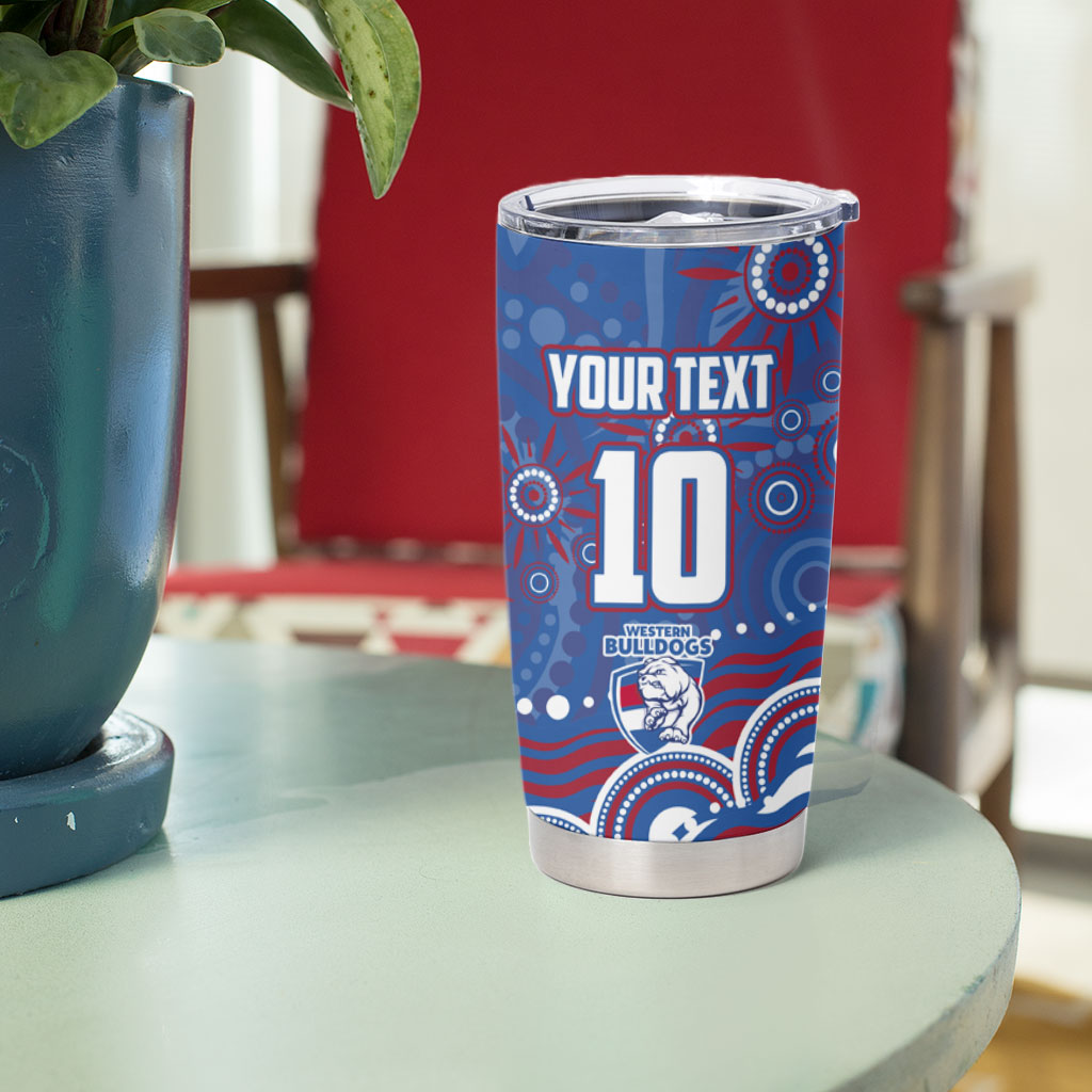 Personalized Western Bulldogs Football Mascot Tumbler Cup Aboriginal Dot Art - Dreamtime Football Mascot