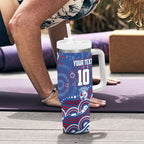 Personalized Western Bulldogs Football Mascot Tumbler With Handle Aboriginal Dot Art - Dreamtime Football Mascot
