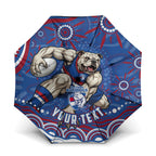 Personalized Western Bulldogs Football Mascot Umbrella Aboriginal Dot Art - Dreamtime Football Mascot