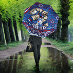 Personalized Western Bulldogs Football Mascot Umbrella Aboriginal Dot Art - Dreamtime Football Mascot