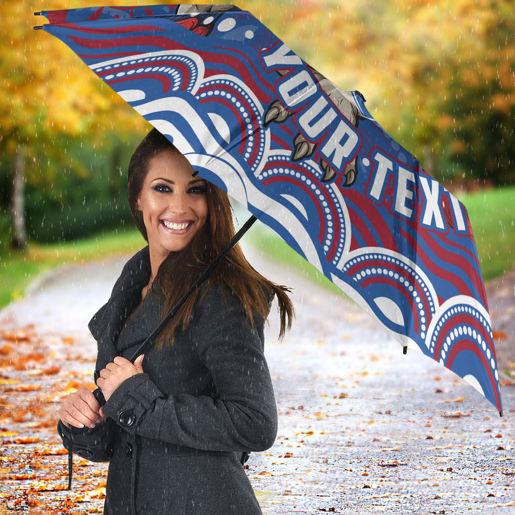 Personalized Western Bulldogs Football Mascot Umbrella Aboriginal Dot Art - Dreamtime Football Mascot