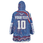 Personalized Western Bulldogs Football Mascot Wearable Blanket Hoodie Aboriginal Dot Art - Dreamtime Football Mascot