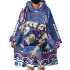 Personalized Western Bulldogs Football Mascot Wearable Blanket Hoodie Aboriginal Dot Art - Dreamtime Football Mascot