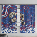 Personalized Western Bulldogs Football Mascot Window Curtain Aboriginal Dot Art - Dreamtime Football Mascot