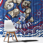 Personalized Western Bulldogs Football Mascot Window Curtain Aboriginal Dot Art - Dreamtime Football Mascot