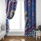 Personalized Western Bulldogs Football Mascot Window Curtain Aboriginal Dot Art - Dreamtime Football Mascot