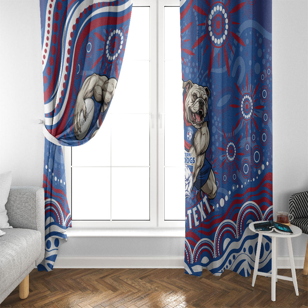 Personalized Western Bulldogs Football Mascot Window Curtain Aboriginal Dot Art - Dreamtime Football Mascot