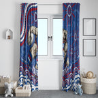 Personalized Western Bulldogs Football Mascot Window Curtain Aboriginal Dot Art - Dreamtime Football Mascot