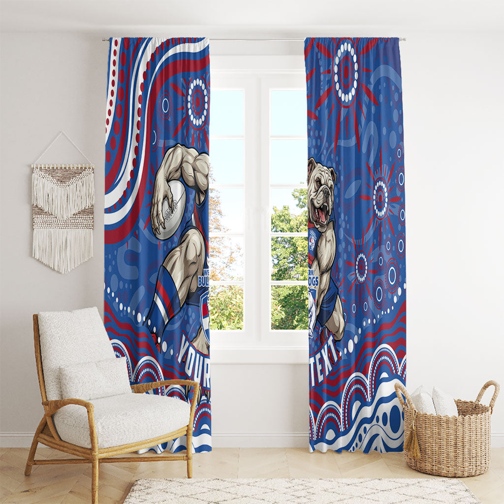Personalized Western Bulldogs Football Mascot Window Curtain Aboriginal Dot Art - Dreamtime Football Mascot