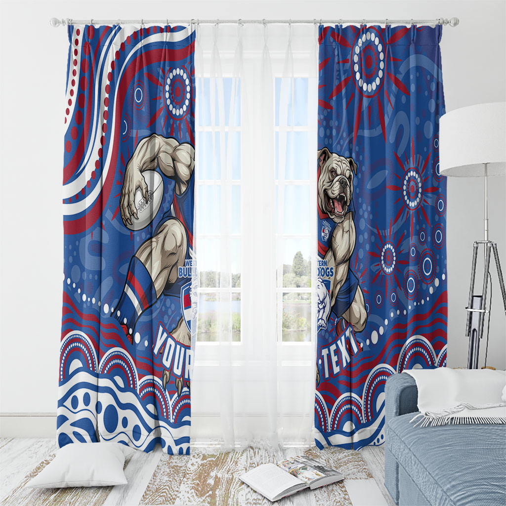 Personalized Western Bulldogs Football Mascot Window Curtain Aboriginal Dot Art - Dreamtime Football Mascot