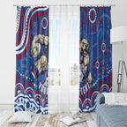 Personalized Western Bulldogs Football Mascot Window Curtain Aboriginal Dot Art - Dreamtime Football Mascot