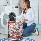 Personalized Sydney Swans Football Mascot Laundry Basket Aboriginal Dot Art - Dreamtime Football Mascot