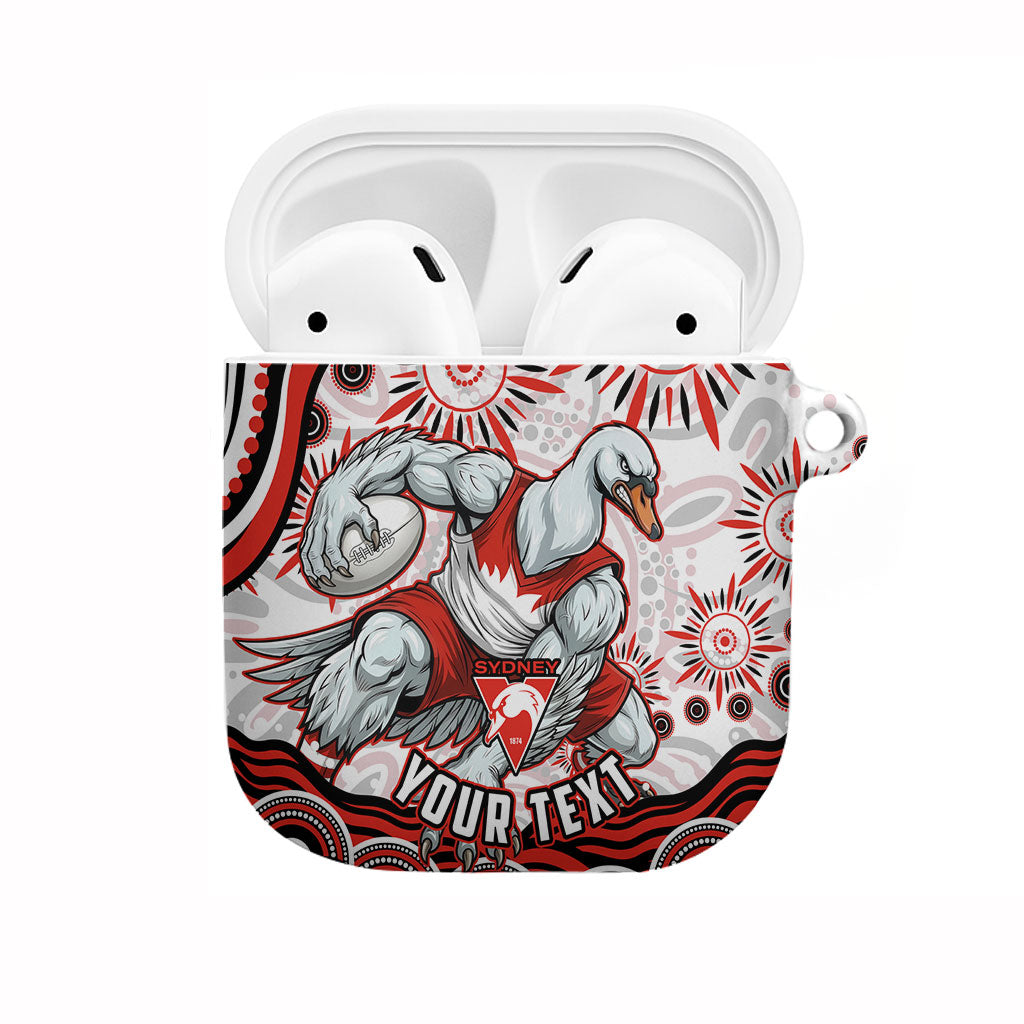 Personalized Sydney Swans Football Mascot AirPods Case Aboriginal Dot Art - Dreamtime Football Mascot